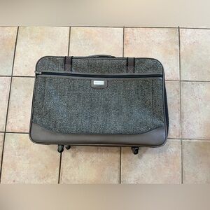 American Tourist Tweed Suitcase with Wheels Vintage Clean Luggage Travel